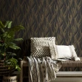 Ripple musta kultainen graafinen tapetti olohuoneeseen 1838 Wallcoverings