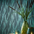 Ripple musta vihrea graafinen tapetti olohuoneeseen 1838 Wallcoverings