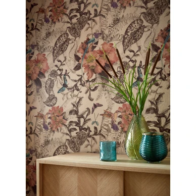 Hedgerow oranssi kukkatapettiolohuoneeseen 1838 Wallcoverings image