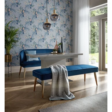 Le Toucan sininen lintutapetti olohuoneeseen 1838 Wallcoverings kuva