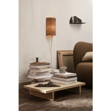 Dou Wall Lampshade rottinkinen seinalampunvarjostin olohuoneeseen Ferm Living image