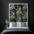 Lilliana musta kukkatapetti makuuhuoneeseen 1838 Wallcoverings