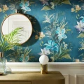Lilliana sininen kukkatapetti olohuoneeseen 1838 Wallcoverings