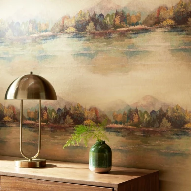 Lakeside Autumn kullanvarinen maisematapetti kotitoimistoon 1838 Wallcoverings kuva