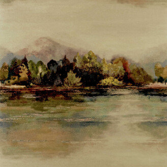 Lakeside Autumn kultainen merimaisematapetti 1838 Wallcoverings kuva