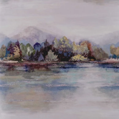 Lakeside roosa maisematapetti 1838 Wallcoverings kuva