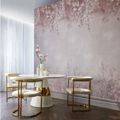 Trailing Magnolia roosa kukkatapetti ruokailuhuoneeseen 1838 Wallcoverings kuva