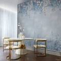 Trailing Magnolia sininen kukkatapetti olohuoneeseen 1838 Wallcoverings