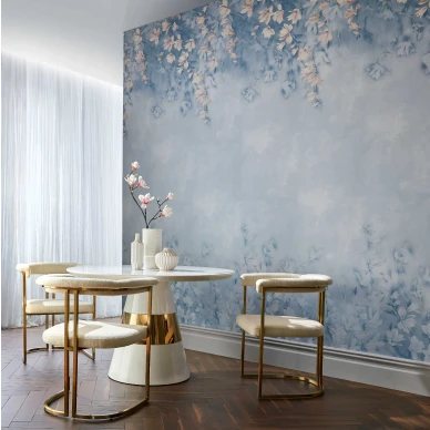 Trailing Magnolia sininen kukkatapetti olohuoneeseen 1838 Wallcoverings kuva
