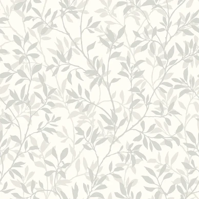 8602 harmaa valkoinen lehtitapetti Borastapeterilta image