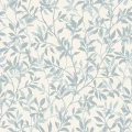 8604 sinivalkoinen lehtitapetti Borastapeterilta