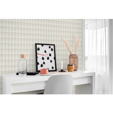 8615 beige valkoinen geometrinen tapetti lastenhuoneeseen Borastapeterilta image