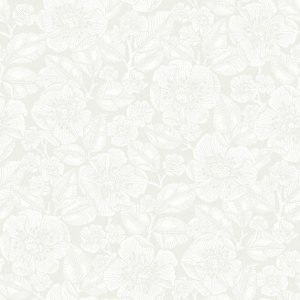 8616 valkoinen kukkatapetti Borastapeterilta kuva