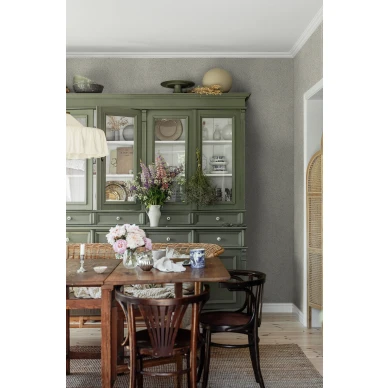 Mollys Meadow vihrea lehtitapetti ruokailuhuoneeseen Borastapeterilta image