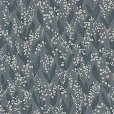 Liljekonvalj sininen kielotapetti Sandbergilta kuva