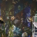 Minakari jannittava sininen kukkatapetti Designers guild