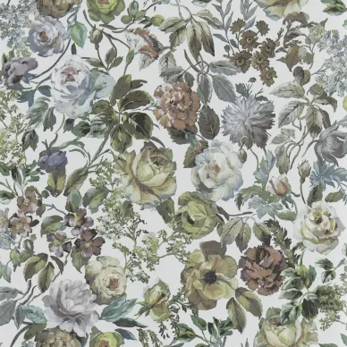 Mansur valkoinen monivarinen kukkatapetti Designers Guild image