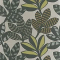 Tanjore vihrea keltainen lehtitapetti Designers Guildilta