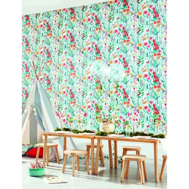 Hide and Seek hauska varikas kukkatapetti lastenhuoneeseen Harlequinilta kuva