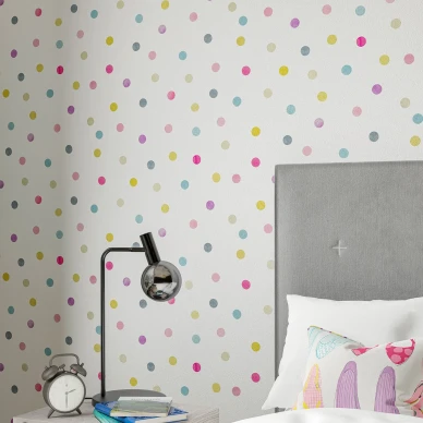 Bon Bon pilkullinen varikas tapetti lastenhuoneeseen Harlequinilta 112637 kuva