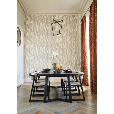 Zendo raidallinen graafinen lamminharmaa tapetti ruokailuhuoneeseen Harlequinilta image