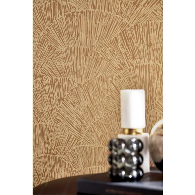 Tessen kuparinvarinen tiheakuvioinen graafinen tapetti Harlequinilta kuva