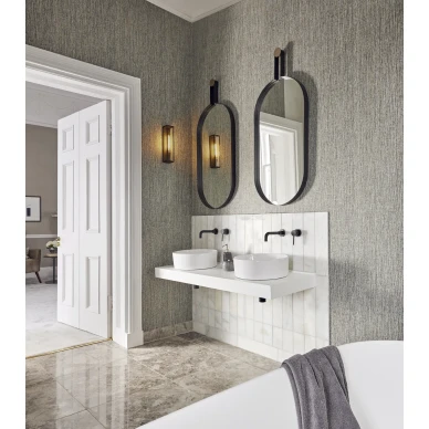 Zela Ink harmaasininen yksivarinen vinyylitapetti Harlequinilta kuva