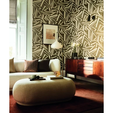 Transverse ruskea graafinen tapetti olohuoneeseen Harlequinilta kuva