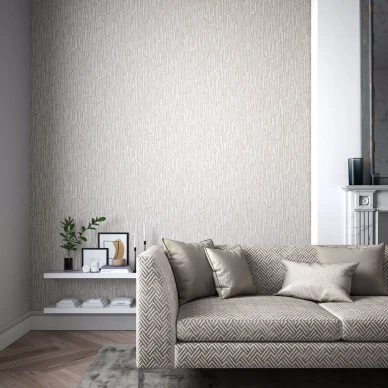Series beige graafinen tapetti olohuoneeseen Harlequinilta kuva