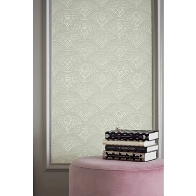 Feather Fan vaaleanvihrea graafinen tapetti Cole Sonilta image