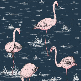 Flamingos sininen roosa lintutapetti Cole Sonilta image
