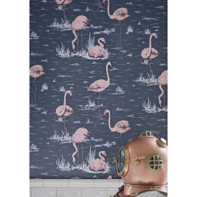 Flamingos sininen roosa lintutapetti lastenhuoneeseen Cole Sonilta image