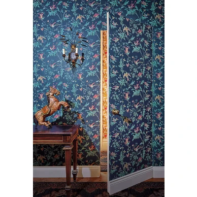 Olohuoneen tapetti Hummingbirds tummansininen lintukuvio Cole et Sonilta 100 14068 kuva