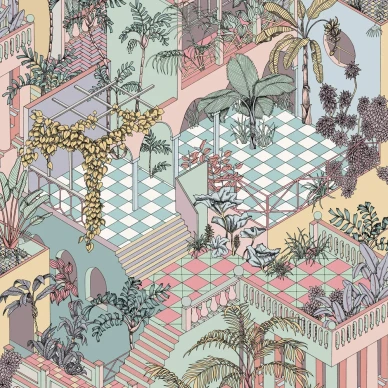 Miami pastellinvarinen kaupunkitapetti Cole et Sonilta image