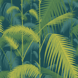 Palm Jungle sininen vihrea palmutapetti Cole et Sonilta image