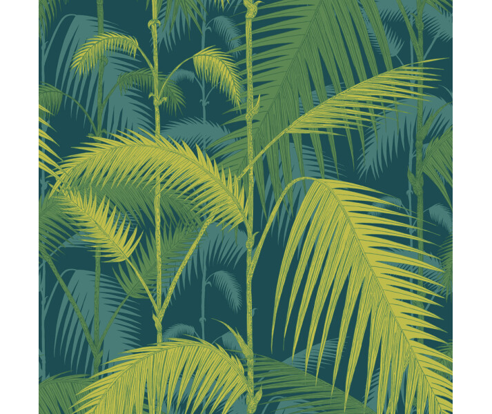 Palm Jungle sininen vihrea palmutapetti Cole et Sonilta kuva