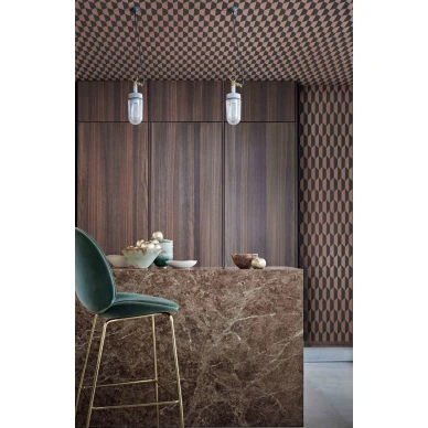 Petite Tile musta pronssinvarinen geometrinen tapetti ruokailuhuoneeseen Cole et Sonilta image