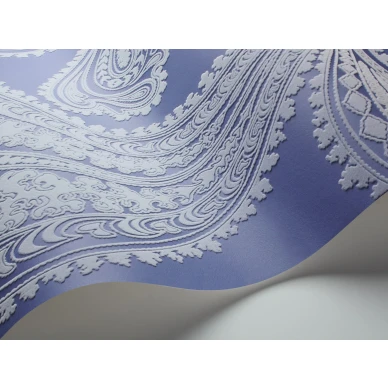 Rajapur sininen klassinen tapetti samettipintainen kuvio Cole et Sonilta kuva