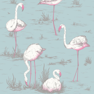 Flamingos sininen lintutapetti Cole et Sonilta kuva