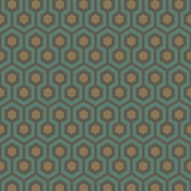 Hicks Hexagon vihrea pronssinvarinen geometrinen tapetti Cole et Sonilta kuva