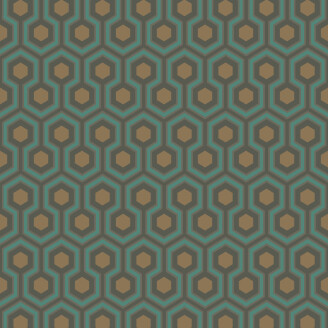 Hicks Hexagon vihrea pronssinvarinen geometrinen tapetti Cole et Sonilta image