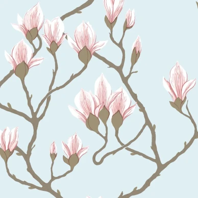 Magnolia sininen kukkatapetti Cole et Sonilta image