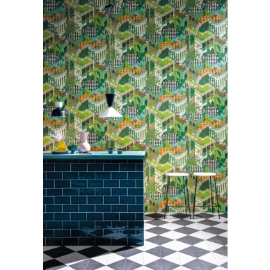 Miami vihrea kaupunkitapetti keittioon Cole et Sonilta kuva