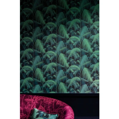 Palm Jungle tumma vihrea palmutapetti Cole et Sonilta image