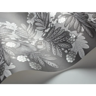 Acacia tummanharmaa lehtitapetti metallivareilla Cole et Sonilta 109 11055 image