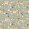 Leopard Walk beige vihrea elaintapetti Cole et Sonilta 109 2009