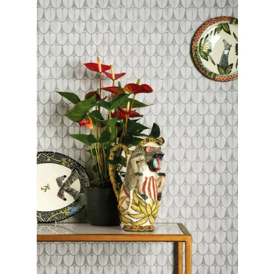 Narina harmaa geometrinen tapetti olohuoneeseen Cole et Sonilta 109 10047 kuva