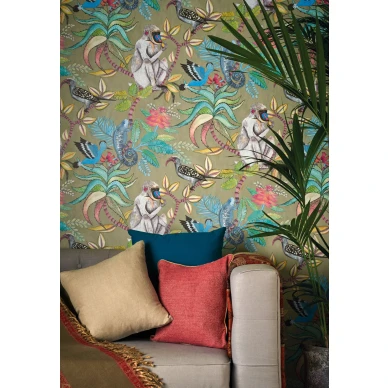 Savuti vihrea viidakkotapetti olohuoneeseen Cole et Sonilta 109 1005 image