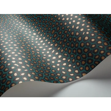 Senzo Spot vihrea nahkakuviollinen tapetti metallivareilla Cole et Sonilta 109 6033 kuva