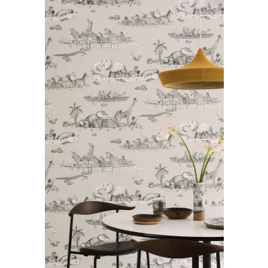 Zambezi beige harmaa elaintapetti ruokailuhuoneeseen Cole et Sonilta 109 14062 kuva